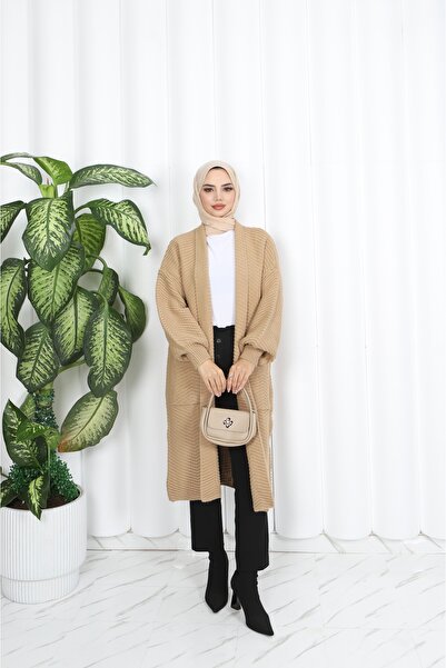 NİSUM MODA Χιαστί πλεκτή χοντρή ζακέτα