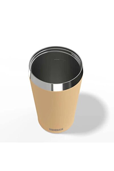 SIGG Helia Vacuum Stainless Steel Thermos Mug Salmon Color Bpa Free 450 ml with Glass Straw and Cleaning Brush