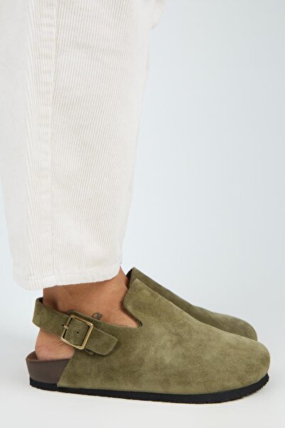 Manijero Holly 2 - Women's Genuine Leather Belted Buckle Khaki Sandals