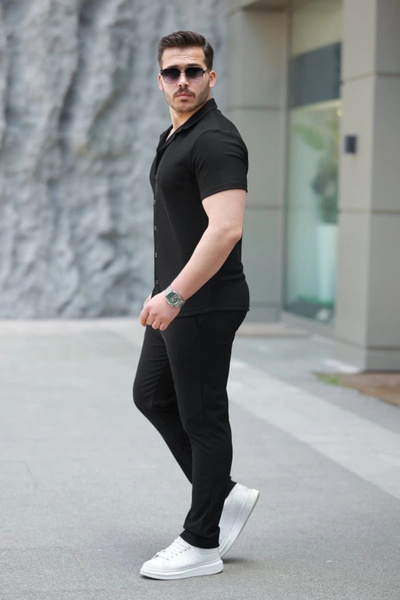 yonca aksesuar Eyesof Men's Ottoman Fabric Pants Shirt Suit