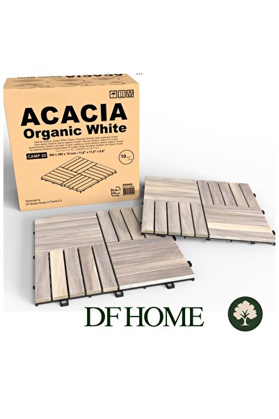 df home Ahşap Yer Karosu Renk Organik Beyaz30x30cm (10 Adet=0.9 M2)