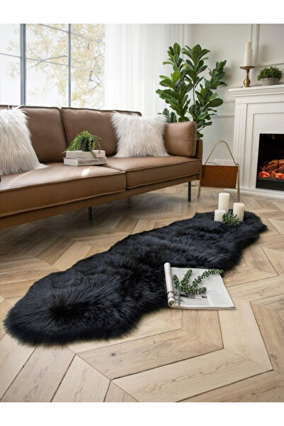 FeelHome Puffin Yumuşacık Kuzu Çift Kafa Post Kaymaz Taban Kürk Halı Makinede...