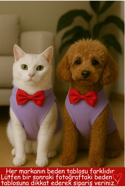 Barneystore Kedi Köpek Papyonlu Atlet
