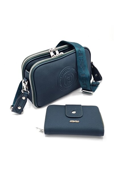 Just Polo justpolo kadın lacoste 5 bölmeli omuz çantası ve cüzdan kombini