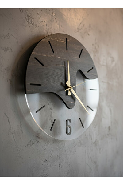 wood design world 40 cm Modern Tasarım Ahşap MDF & Pleksi Duvar Saati – Dekor...