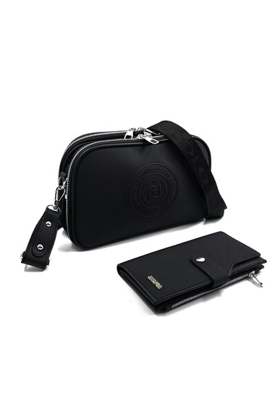 Just Polo kadın 5 bölmeli omuz çantası ve cüzdan kombini