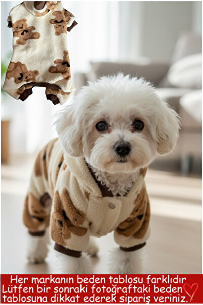 Barneystore Kedi Köpek Peluş Kapüşonlu Tulum (Çıt çıtlı, 1-14 kg)