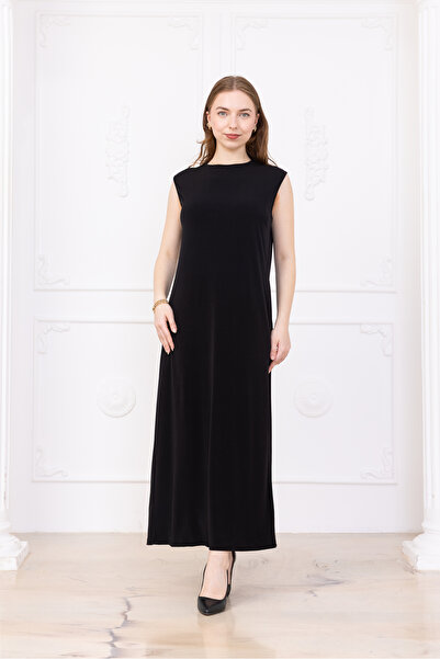 Marles Kadın Sandy Kolsuz Uzun Elbise Astarı