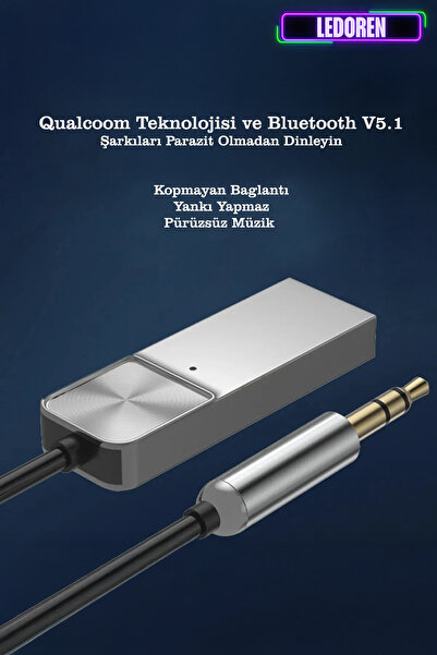 L'eDoren Usb Wireless Bluetooth Araç Kiti Hifi Stereo Ses Alıcısı Aux 3.5mm Jack Adaptörü Bluetooth