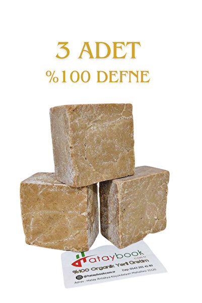 Hataybook %100 Saf Defne Sabunu Ham Defne Sabunu 3 Adet