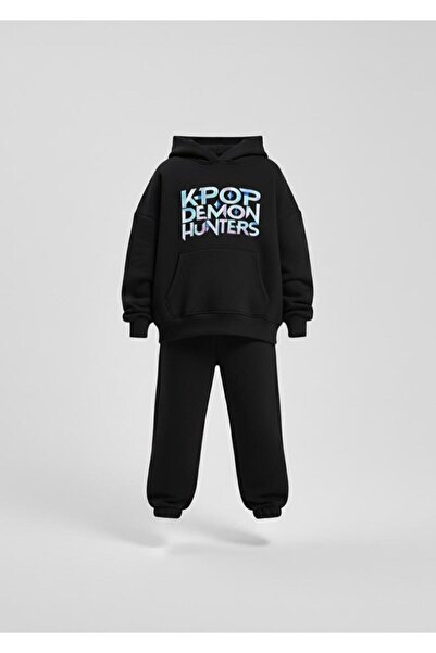 Aselin Kids Children's K-Pop Demon Hunters Hunterix Zoey Rumi Mira Printed Oversize Unisex Tracksuit Set