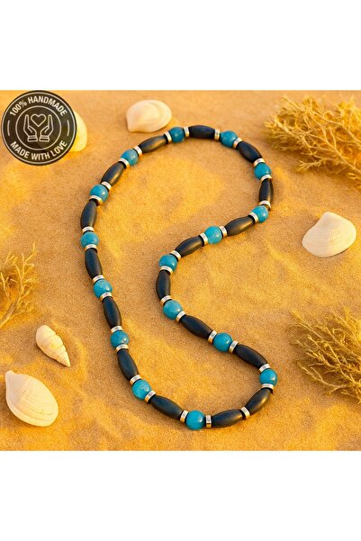 Asteria Elite قلادة من خشب العقيق الأزرق للحماية من العين الشريرة