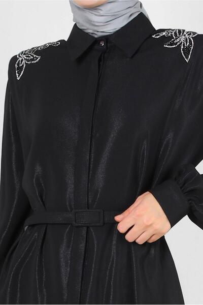 Alvina OMUZLARI TAŞ DETAYLI KEMERLİ TUNİK 43774