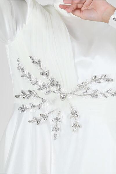 Alvina TAŞ İŞLEMELİ TÜL DETAYLI ABİYE ELBİSE 50302