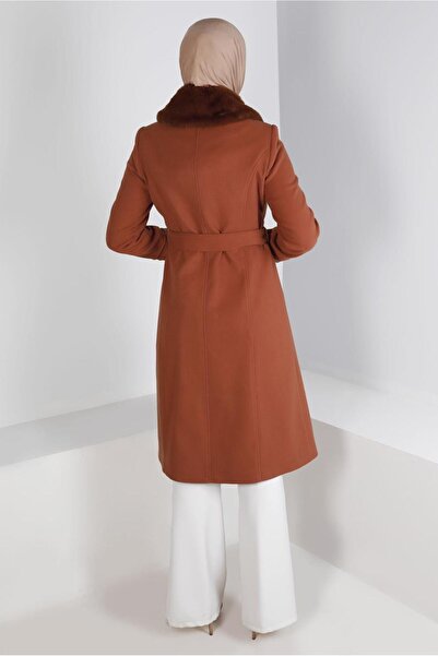 Alvina Fur Detailed BELTED COAT 90341