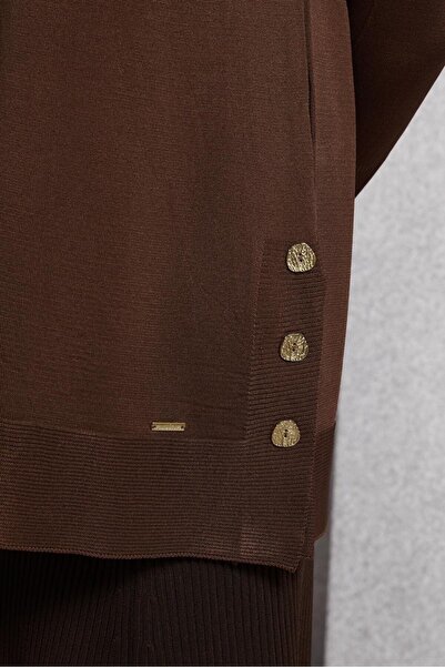 Alvina 45018 Model Button Detailed Knitwear Tunic