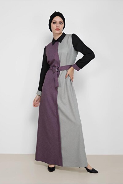 Alvina فستان بحزام بثلاثة ألوان 42246