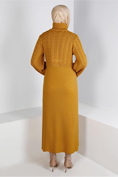 Alvina ÖRGÜ DETAYLI TRİKO İKİLİ ELBİSE 43205