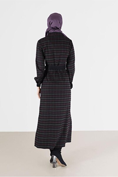 Alvina CEP DETAYLI DÜĞMELİ EKOSE ELBİSE 42386