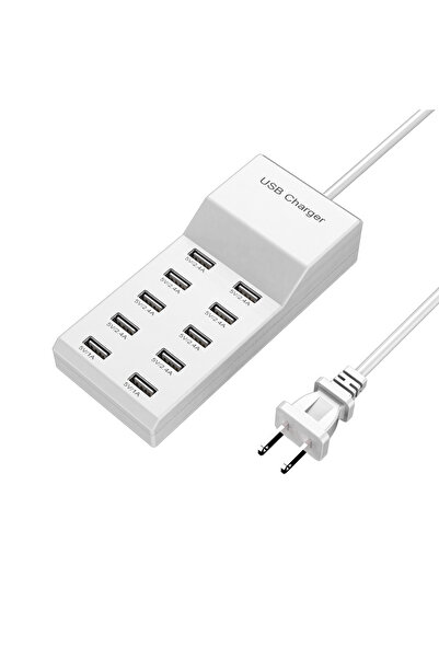 Choice شاحن USB بمقبس أمريكي، محطة شحن USB بعشرة منافذ لأجهزة متعددة، محول US...