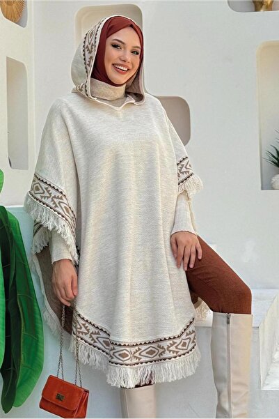 TRENDTESETTÜR Μπεζ πλεκτό με κουκούλα Γυναικείο Panco 69021