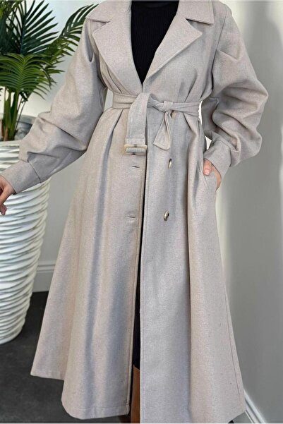 TRENDTESETTÜR Beige Stone Colored Women's Coat - t 4216