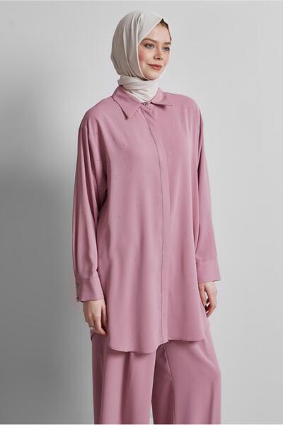 Alvina Shirt Collar Pants Suit 44797