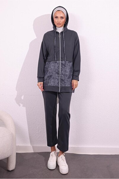 TRENDTESETTÜR Women's Gray Two Thread Trousers Suit - t 8754