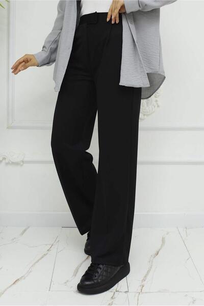 TRENDTESETTÜR Women's Black Cotton Palazzo Pants t 4403