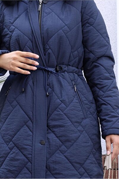 TRENDTESETTÜR Women's Navy Blue Puffer Coat t 82007