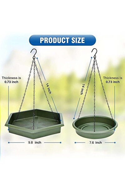 Bukela Hanging Bird Bath & Bird Feeder, 2 in 1 XL Hanging Bird Feeder & Bird Bath