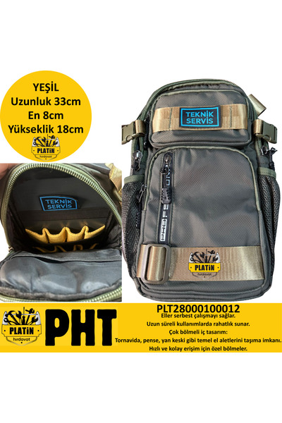 PLATİN HIRDAVAT Cross Body Askılı Teknisyen Çanta Haki Yeşili PLT280001000120