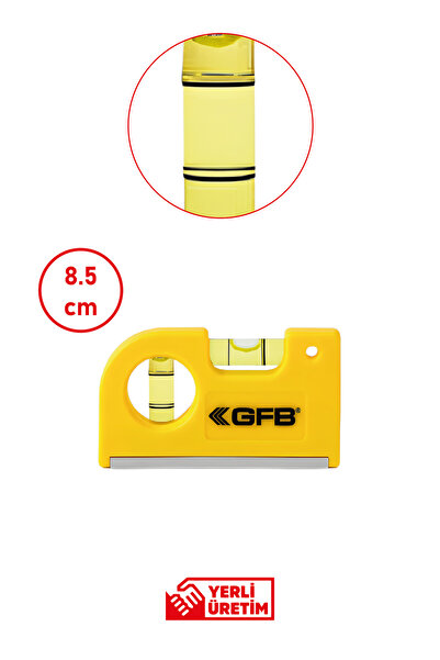 GFB Mıknatıslı Mini Cep Su Terazisi 8.5 cm | Hassas Ölçüm ve Kompakt Tasarım