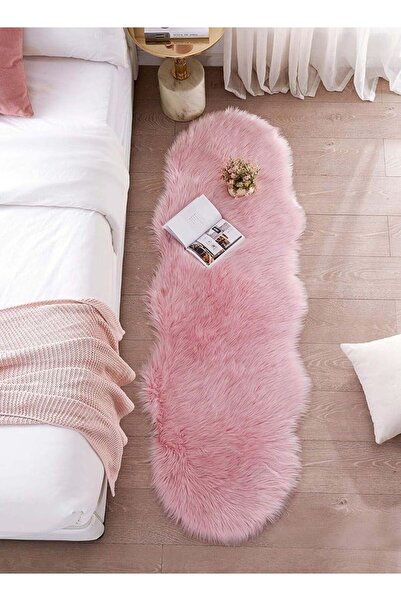 Bukela 60x180cm Fluffy Pink Area Rug for Bedroom & Sofa