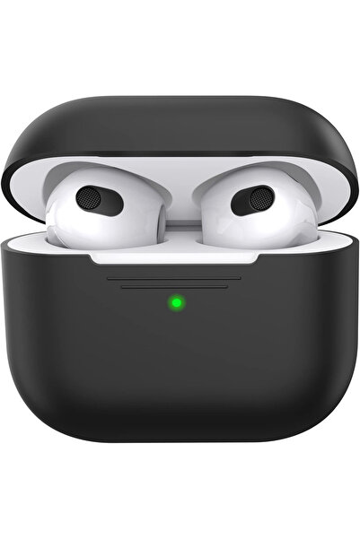 Fibaks Airpods 2. 3. Nesil Uyumlu Yumuşak Rednkli Standart Silikon Kılıf Siyah
