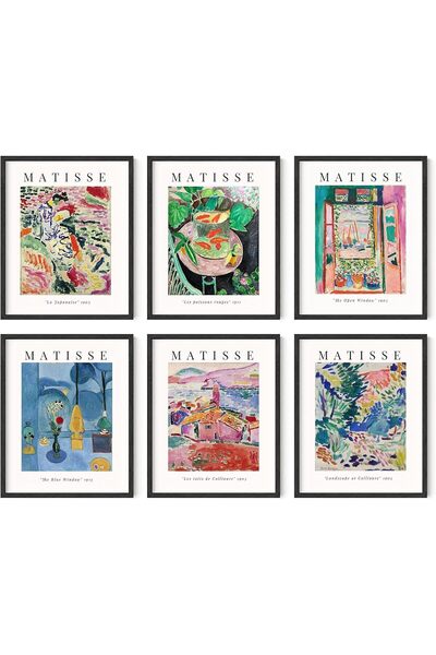 Today Idea مجموعة فنون تجريدية من ألايرا - مطبوعات معاصرة أنيقة بوهو من 6 قطع...