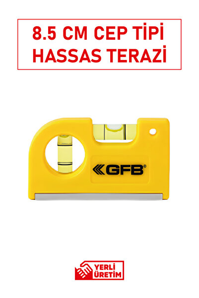 GFB Mıknatıslı Mini Cep Su Terazisi 8.5 cm | Hassas Ölçüm ve Kompakt Tasarım