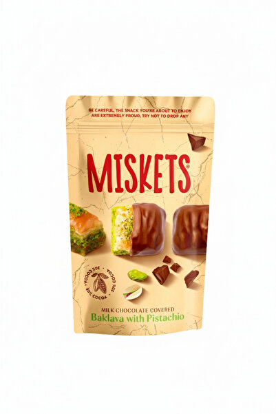Miskets Antep Fıstık Dolgulu Çikolata Kaplı Çıtır Baklava 80 gr