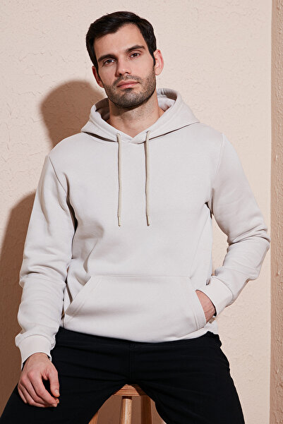 Buratti Regular Fit Hooded Kangaroo Pocket Fleece Lined Soft Sherpa Sweat Men's Sweat 5905281