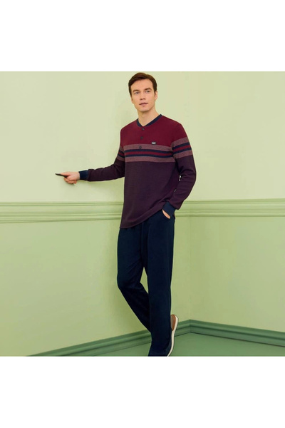 Poleren 7805 Чоловічий зимовий піжамний комплект