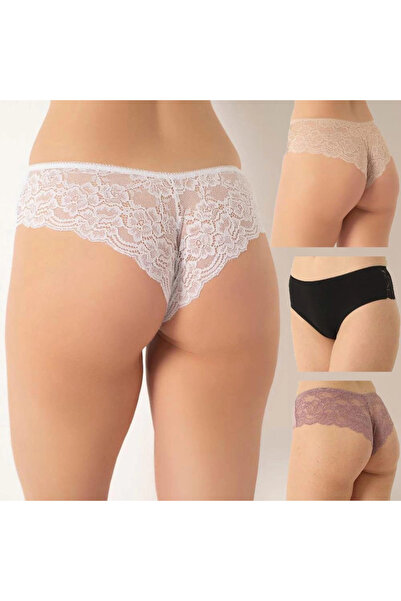 CONFEO Kadın Battal Dantelli Bikini 4 Lü Paket
