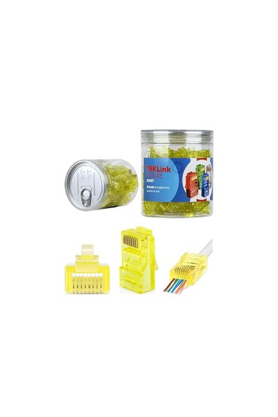 TRK TRKLink EZ RJ45 Konnektör Ucu Açık (Sarı) 100 'lü Paket