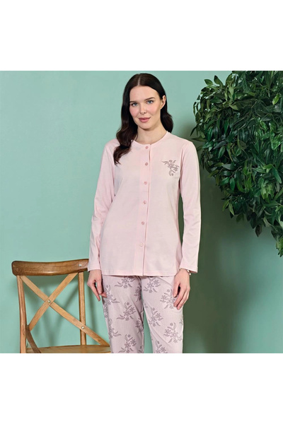 Over Sleep by Poleren Over Sleep 1803 Kadın Uzun Kol Viskon Büyük Beden Pijam...