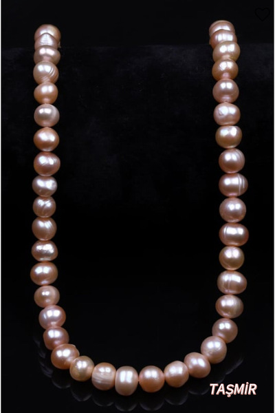 Taş-Mir Pembe İnci Doğal Taş Kolye 7 mm
