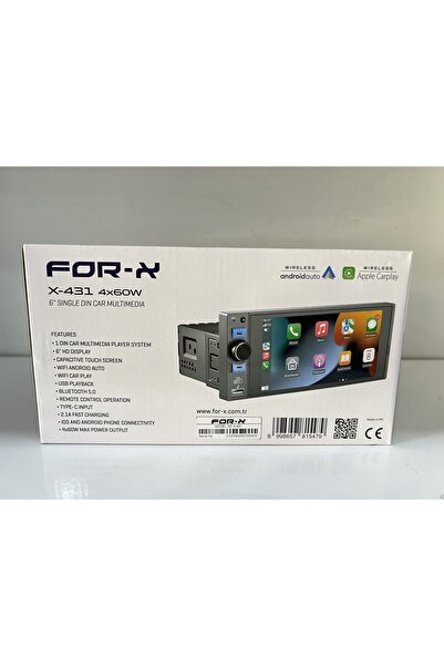 For-X X-431 6* TEK DİN CARPLAY ANDROİD AUTO MULTİMEDYA AHD KAMERA