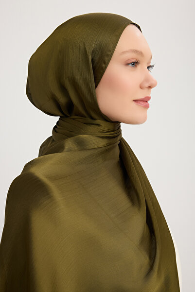 Şaless Βραδινό σάλι Janjan Hijab Crinkle - Χακί 70x190cm