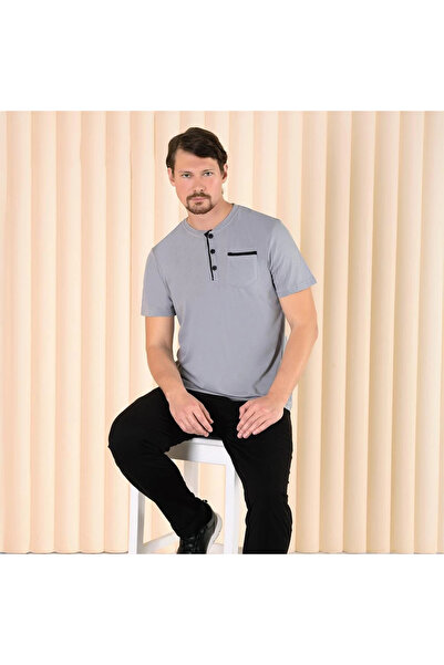 Over Sleep by Poleren Over Sleep 223 Чоловічий бавовняний піжамний комплект з короткими рукавами