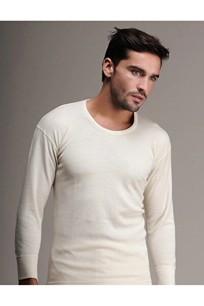 Hasyün 7216 - Erkek Uzun Kol Yün Fanila - Doğal Termal L Beden
