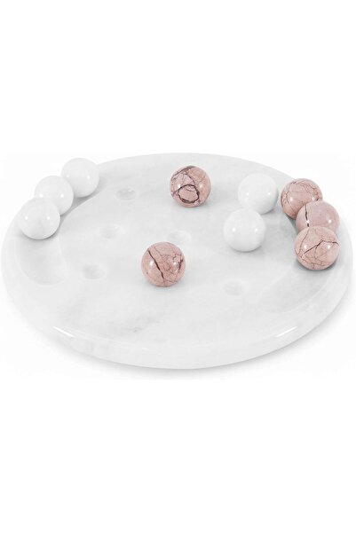 Radicaln لعبة "تيك تاك تو" الرخامية، مقاس ١٠ بوصات، باللونين الأبيض والمارينا...