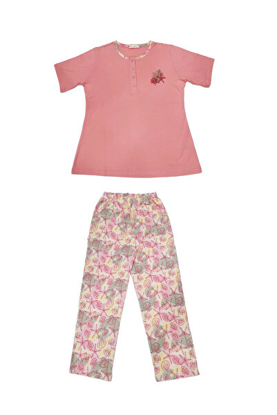 Over Sleep by Poleren Over Sleep118k Kadın Yazlık Pamuk Kısa Kol Pijama Takım